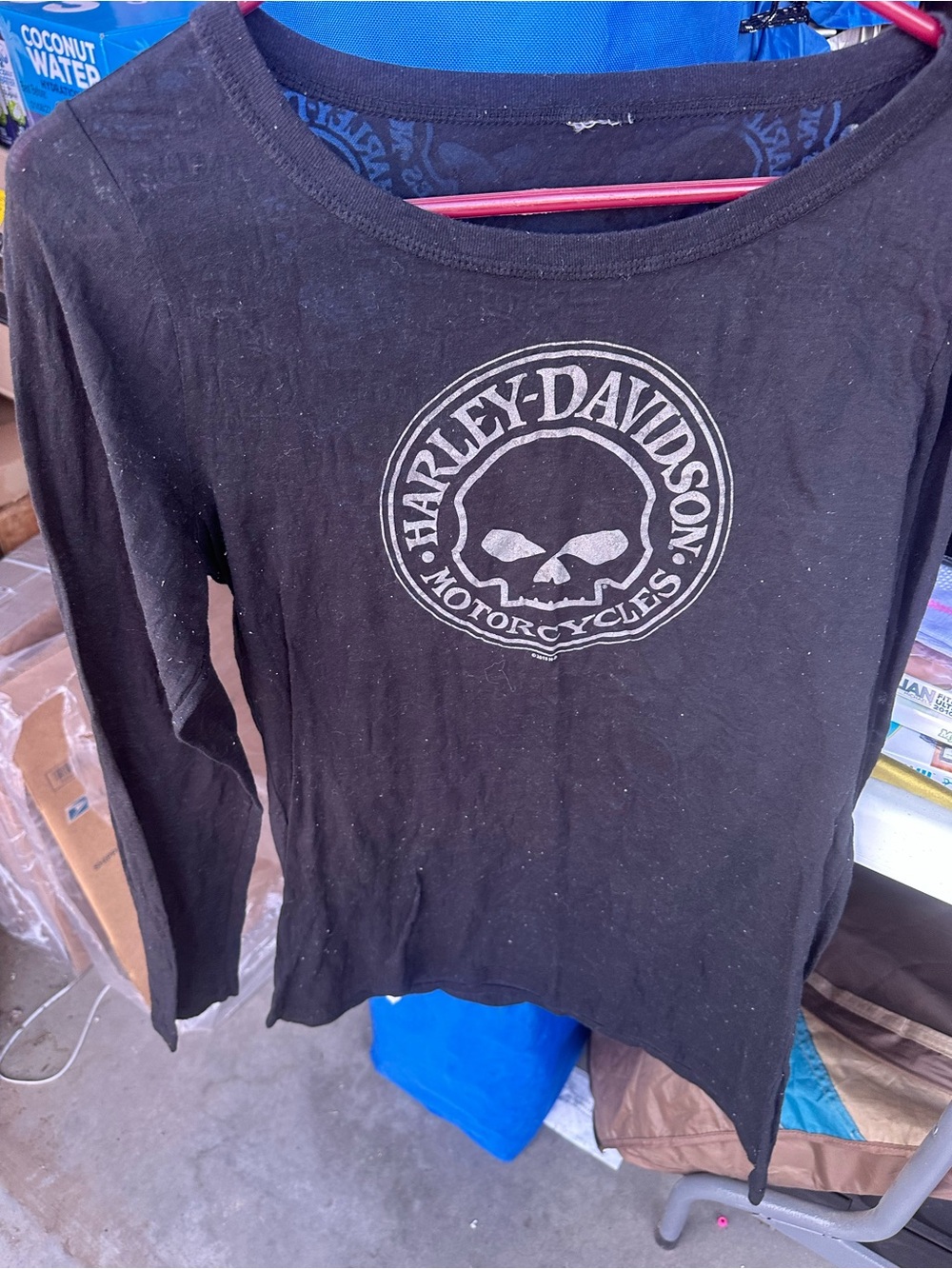 Harley-Davidson Black Long-Sleeve Skull Logo Tee for Kids